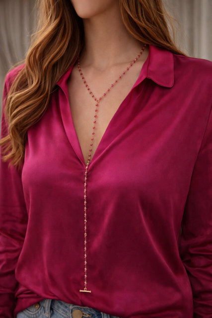 Collana Rosario Fucsia