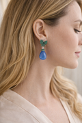 Orecchini Blu con Pietra a Goccia