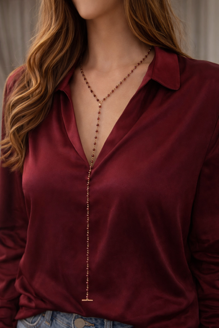 Collana Rosario Bordeaux