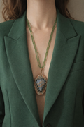 Collana con Perline di Murano e Ciondolo Cuore Matto