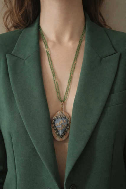 Collana con Perline di Murano e Ciondolo Cuore Matto